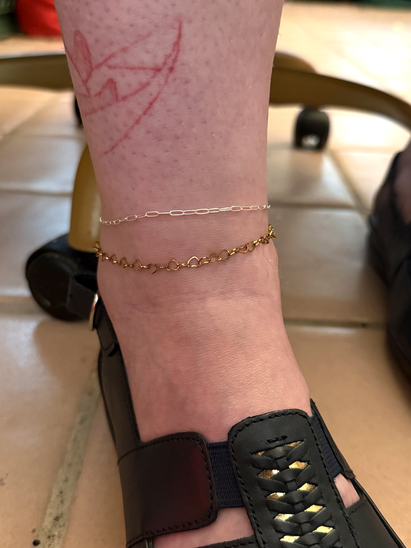 Layered permanent anklets